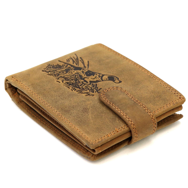 Nordee męski portfel skóra naturalna na zatrzask z indywidualnym wzorem