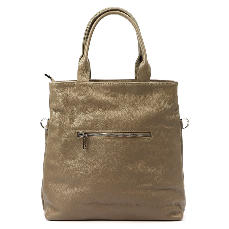 Vera Pelle damska torebka na ramię skórzana shopperbag z kieszeniami duża