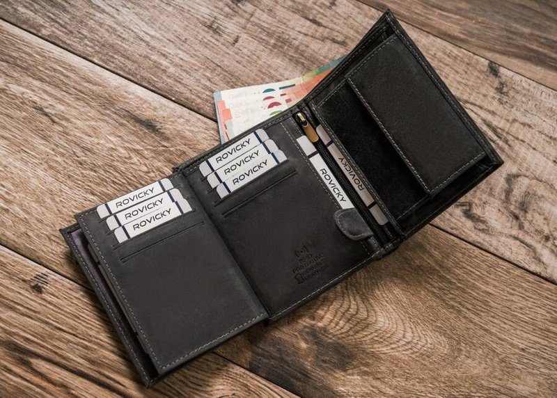 Duży skórzany portfel z indywidualnym wzorem