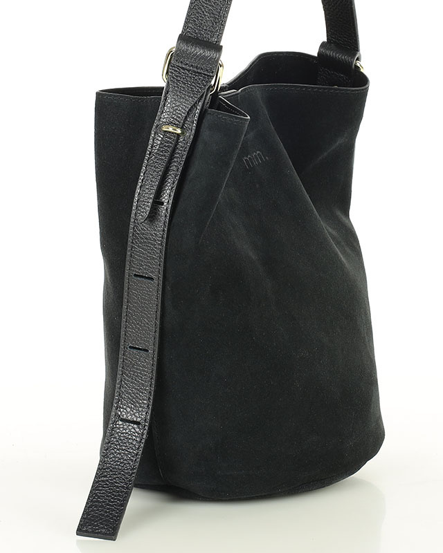 Torebka damska worek hobo bag skóra naturalna - MARCO MAZZINI czarna