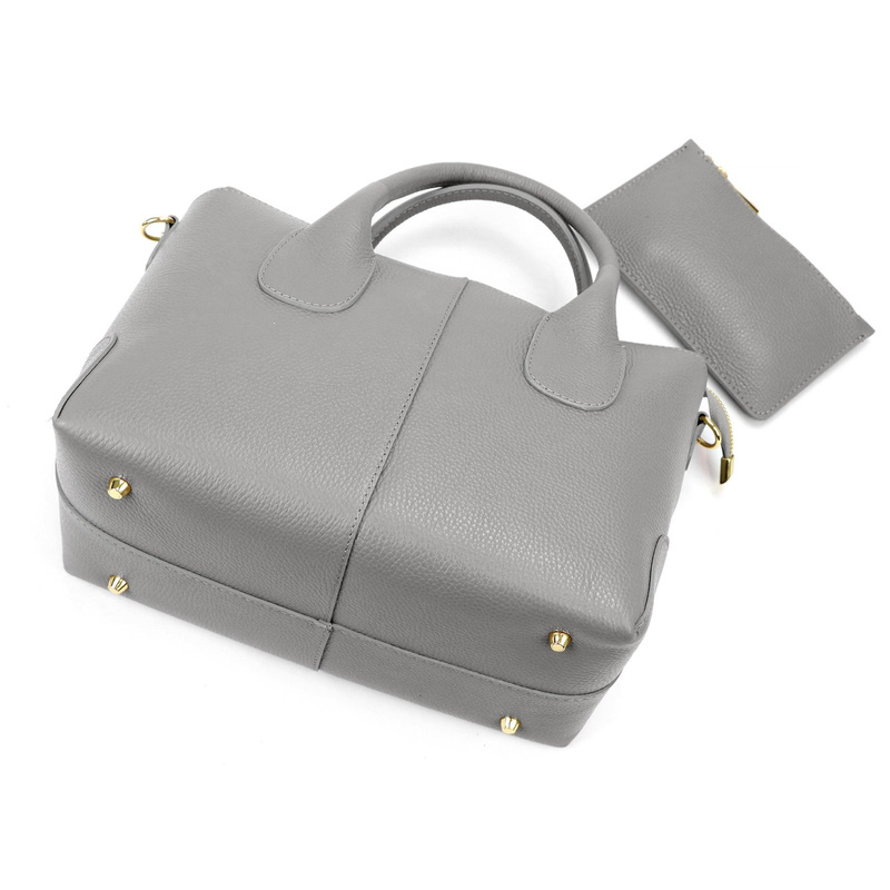 Luka Skórzany damski pojemny kuferek do ręki torebka na ramię z paskiem