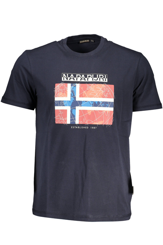 NAPAPIJRI MĘSKI NIEBIESKI T-SHIRT Z KRÓTKIM RĘKAWEM