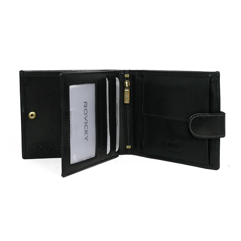 Rovicky portfel męski skóra naturalna rozbudowany pojemny system RFID