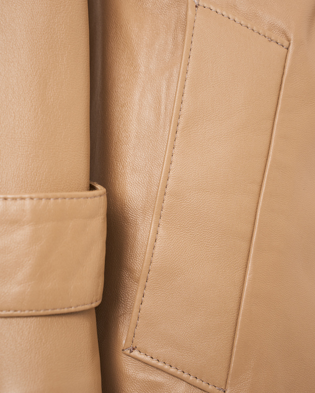 Bukowski Skórzany Płaszcz damski "Żaneta" trencz z paskiem na guziki