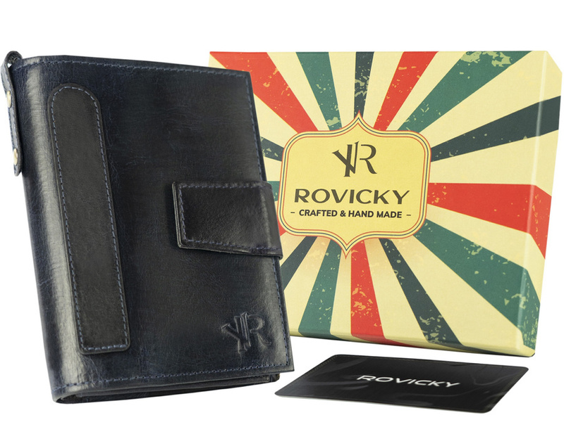 Duży Skórzany portfel męski w stylu retro Rovicky