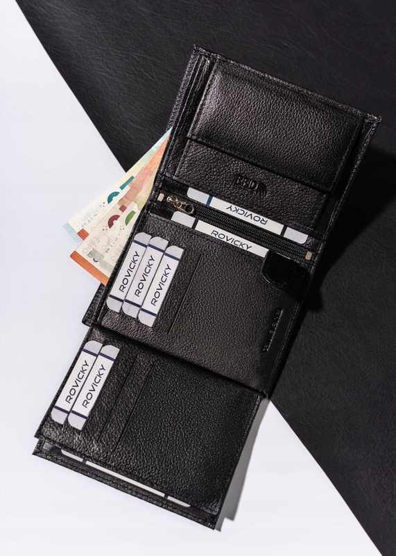 Duży elegancki skórzany męski portfel Rovicky RFID