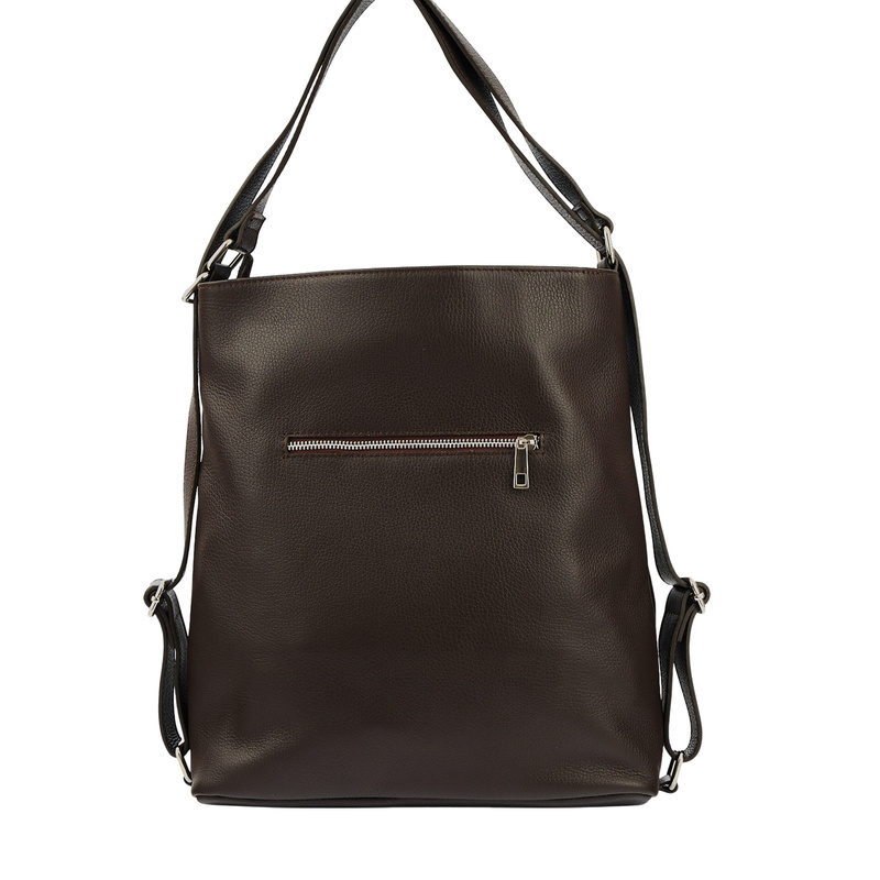 Torebka plecak z zamszem - Brązowa ciemna