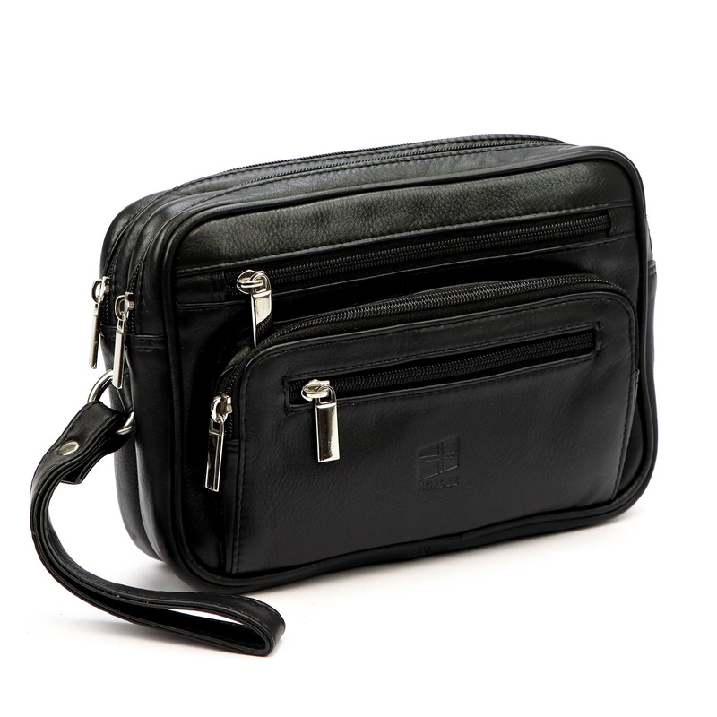 Nordee męska saszetka skóra naturalna torba do ręki z kieszeniami