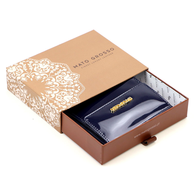 Mato Grosso mała damska portmonetka skóra naturalna lakierowana RFID