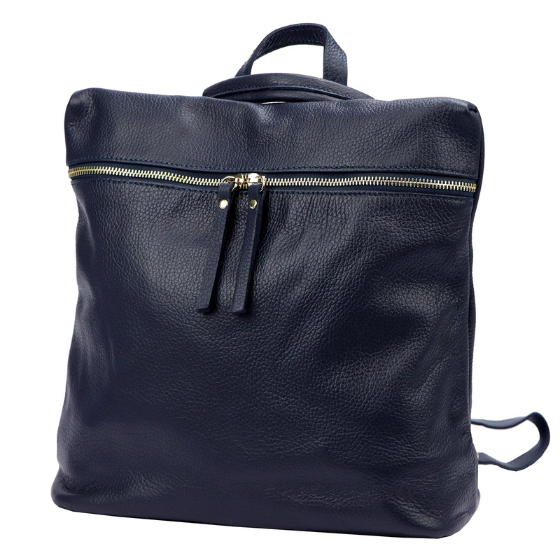 Vera Pelle Damski plecak z prawdziwej skóry duży z kieszeniami miejski