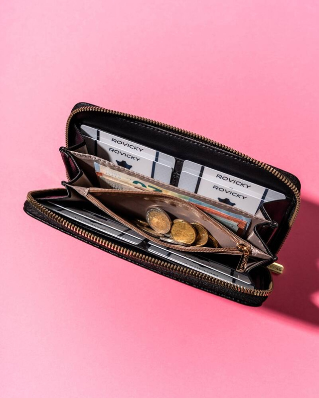 Duży Stylowy portfel damski na zamek od Rovicky