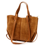 Skórzana zamszowa pojemna Stylowa damska shopperbag torebka na ramię Luka