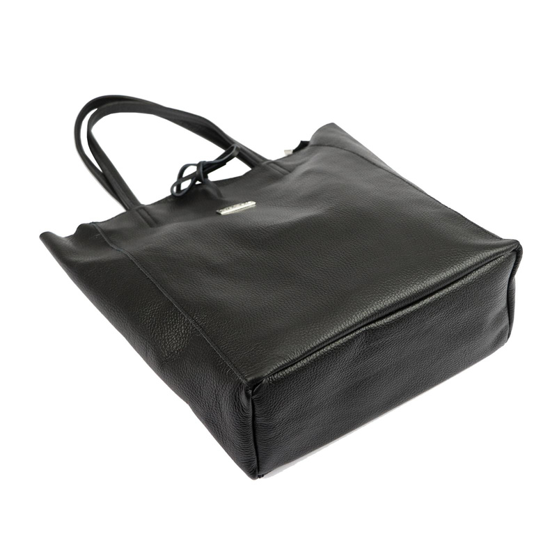 Skórzana damska shopperbag z kieszenią od MiaMore
