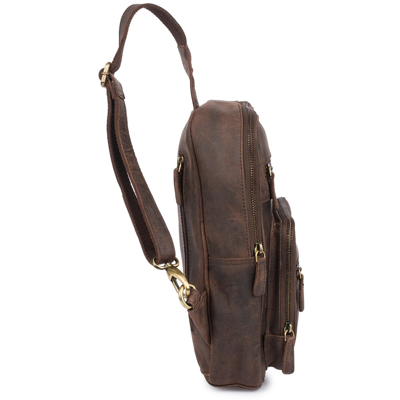 Plecak skórzany saszetka przez ramię crossbody modna 2-komorowa Beltimore N25