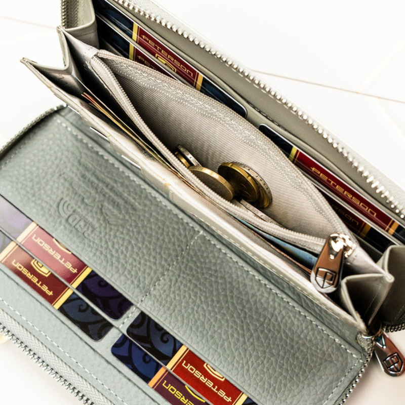 skóra naturalna + Damski portfel ze skóry ekologicznej Peterson PTN PX25-NPK