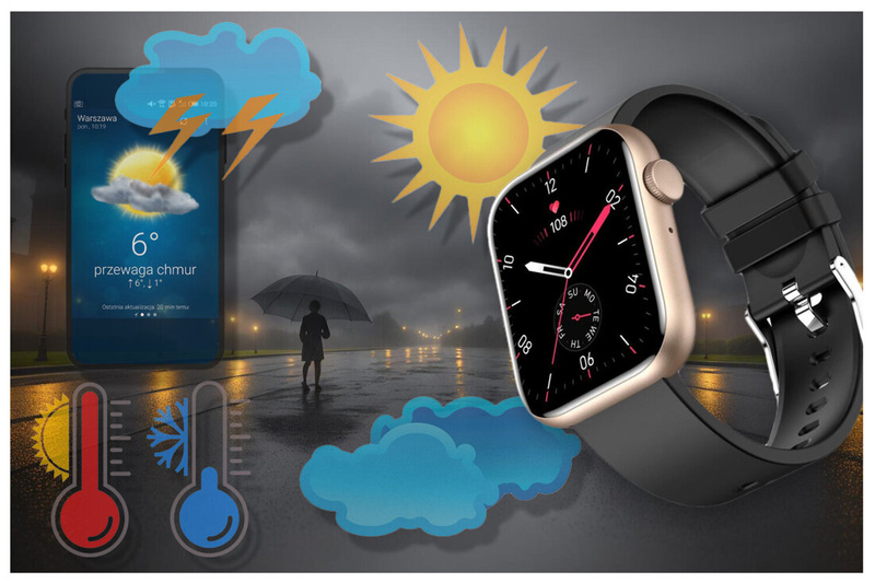 SMARTWATCH UNISEX GRAVITY GT3-2 - ROZMOWY BLUETOOTH, WŁASNE TARCZE (sg022b)