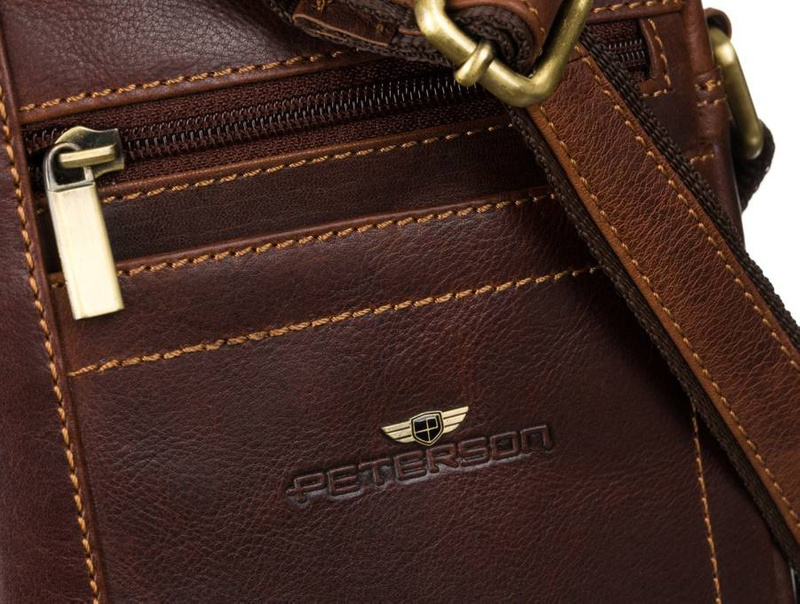 Saszetka męska z naturalnej skóry Peterson PTN TB-117-COM