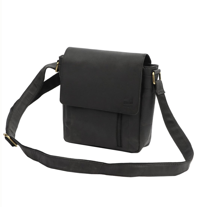 Nordee Saszetka męska z kieszeniami ze naturalnej skóry regulowany pasek