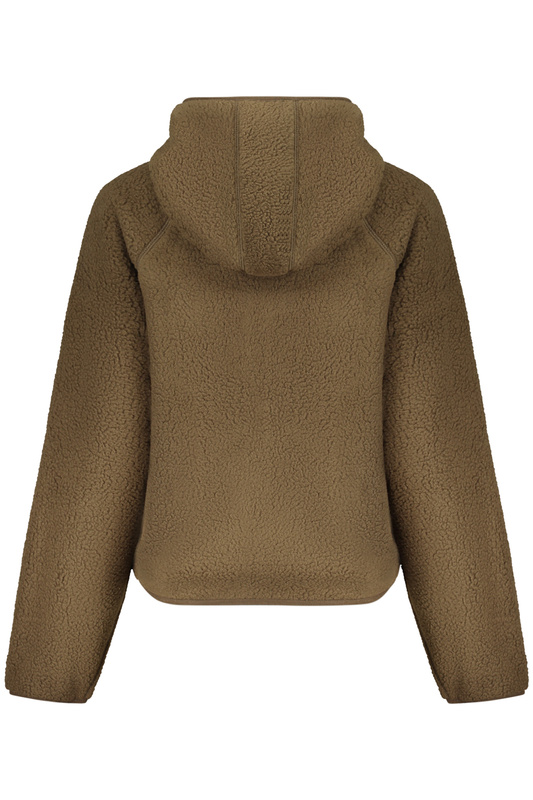 GUESS JEANS DAMSKA BRĄZOWA BLUZA Z ROZPINANYM NA ZAMEK