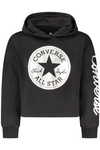 Bluza z kapturem Converse dla dziewcz�t zapinana na zamek, czarna