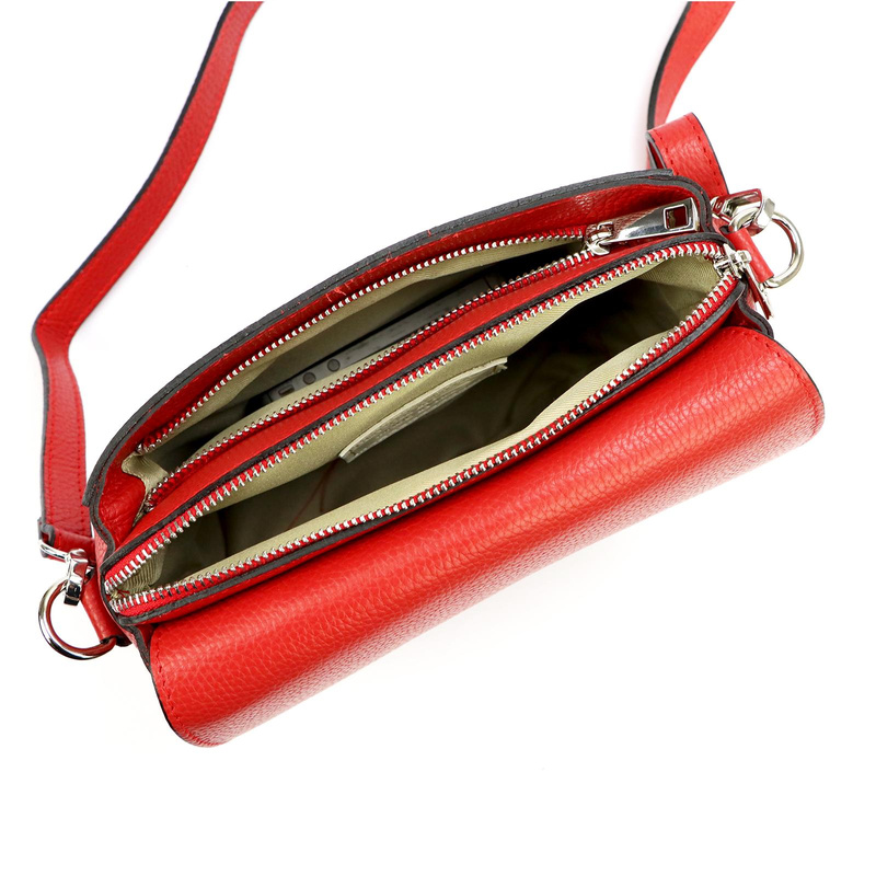 MiaMore skórzana damska listonoszka torebka przez ramię dwukomorowa stylowa