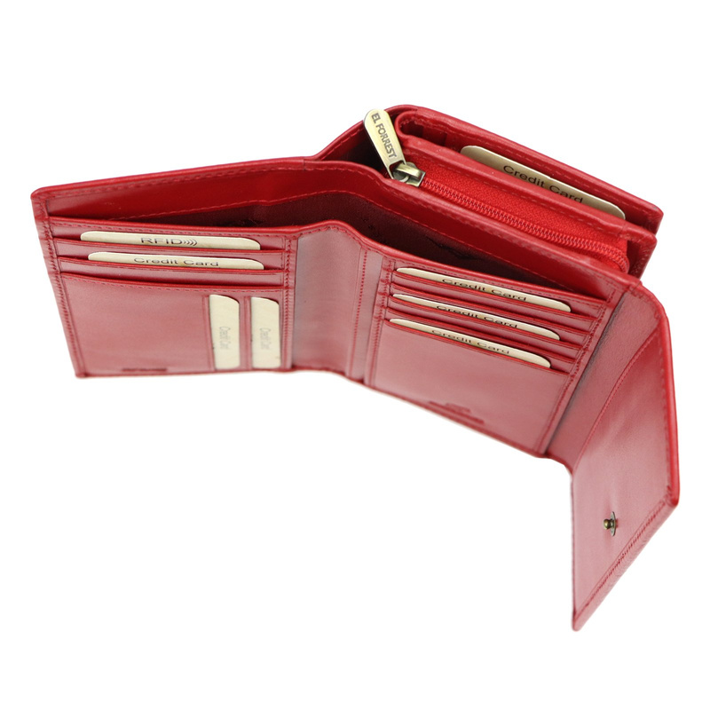 Duży Skórzany damski portfel EL FORREST z RFID