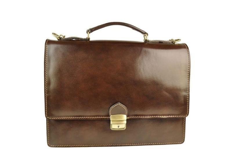 Teczka męska skórzana - Barberini's - Brązowa