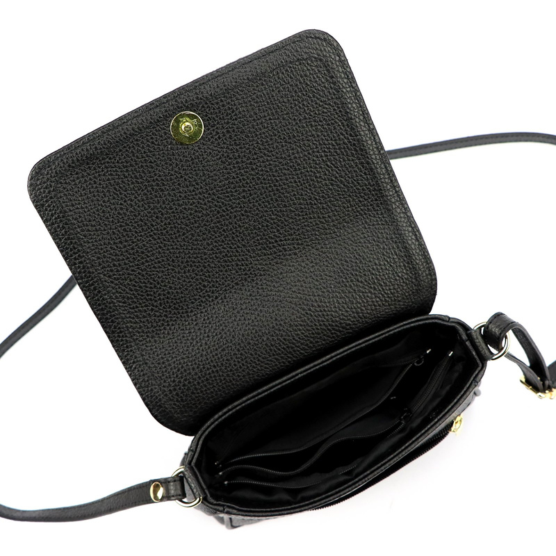 Vera Pelle damska listonoszka skóra naturalna torebka na ramię z klapą