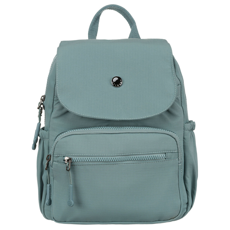 Niebieski plecak damski z poliestru z klapką zamykaną na magnes - Peterson