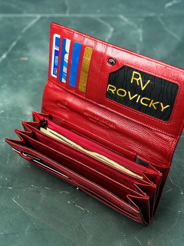 Lorenti portfel damski podłużny klasyczny lakierowany duży ochrona RFID