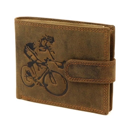 Nordee męski portfel skóra naturalna na zatrzask z indywidualnym wzorem