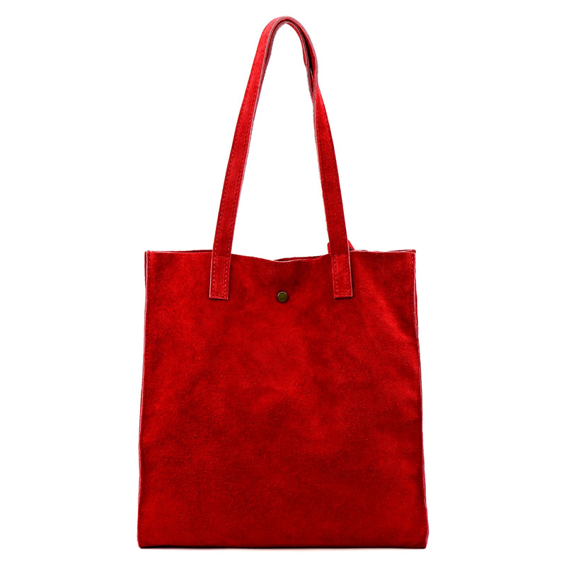 Luka Zamszowa duża damska shopperbag torebka na ramię z kosmetyczką