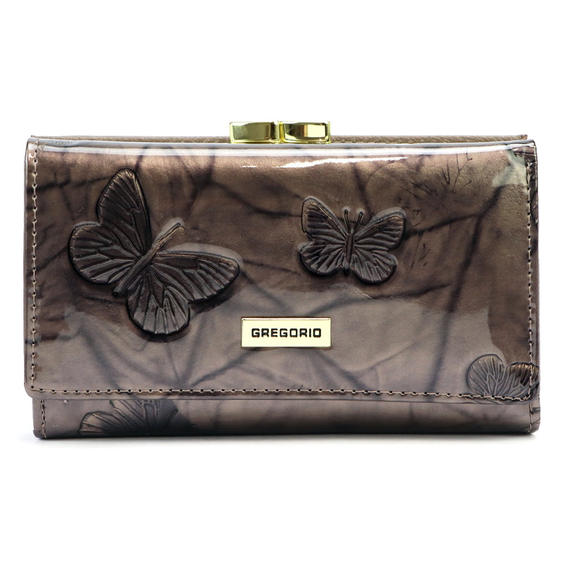 Damski podłużny portfel wzór w motyle Gregorio