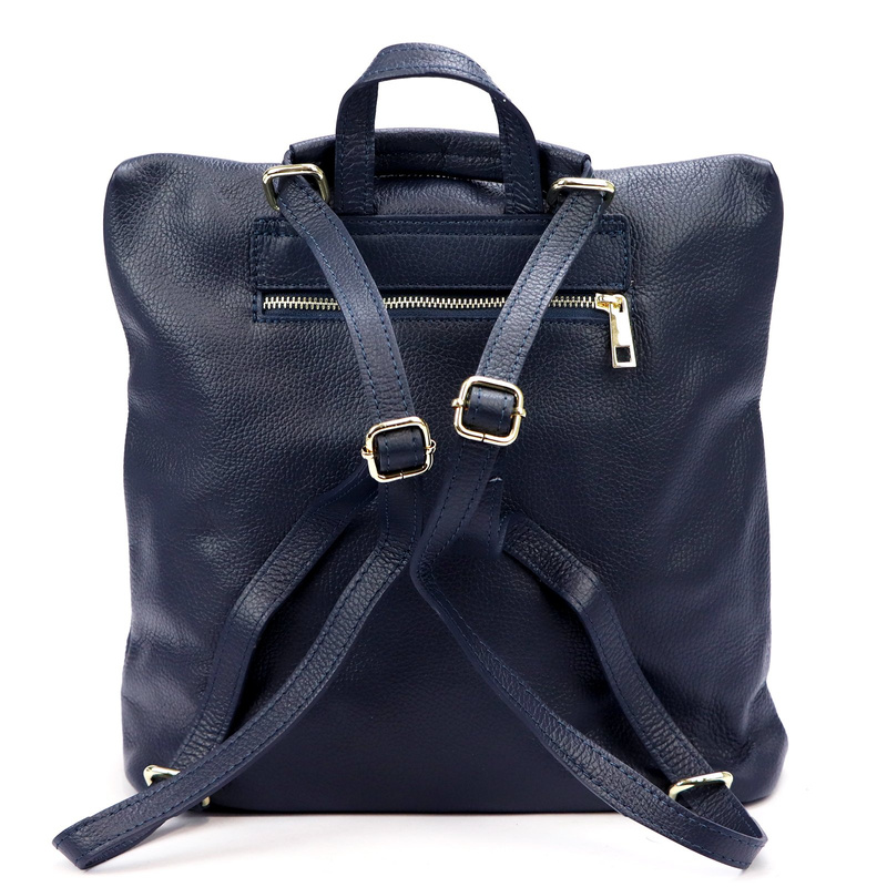 Vera Pelle Damski plecak z prawdziwej skóry duży z kieszeniami miejski