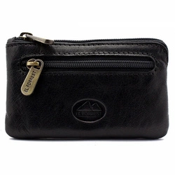 Skórzane etui na klucze zapinane z karabińczykiem i kieszenią EL FORREST