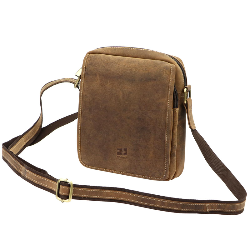 Pojemna Saszetka męska skórzana przez ramię Nordee