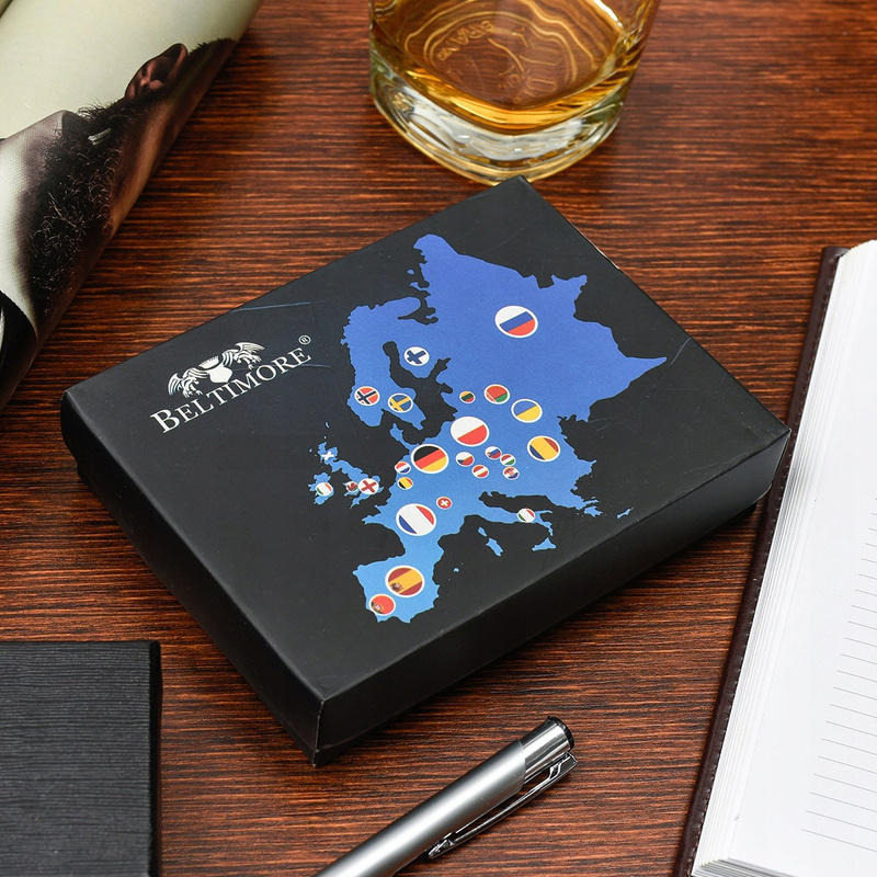 Etui na dokumenty karty skórzane slim Beltimore Brązowe G78