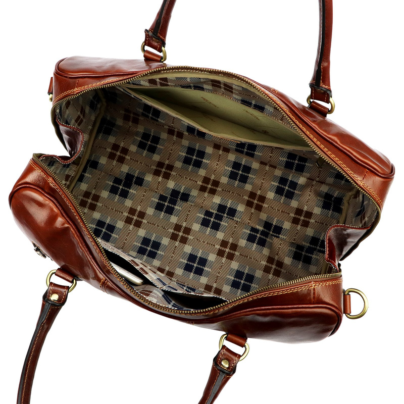 Gregorio podróżna torba skóra naturalna torba weekendowa duża z paskiem