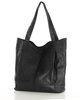 Miękka torba typu shopper skórzana na ramię - MARCO MAZZINI - czarny