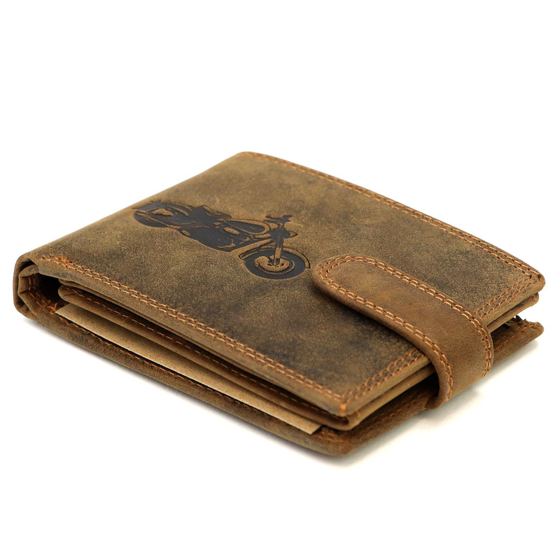 Nordee męski portfel skóra naturalna na zatrzask z indywidualnym wzorem