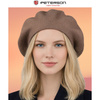 Uniwersalny beret damski wykonany z akrylu w ciemnobeżowym kolorze - Peterson