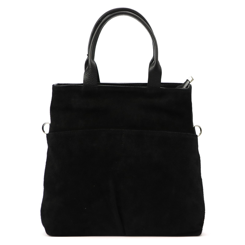 Vera Pelle damska torebka na ramię skórzana shopperbag z kieszeniami duża