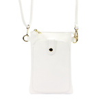 Skórzane damskie etui na telefon z paskiem zasuwane mała listonoszka Luka