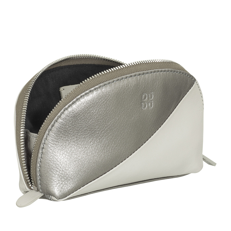 DuDu Kosmetyczka podróżna skóra naturalna z zamkiem błyskawicznym