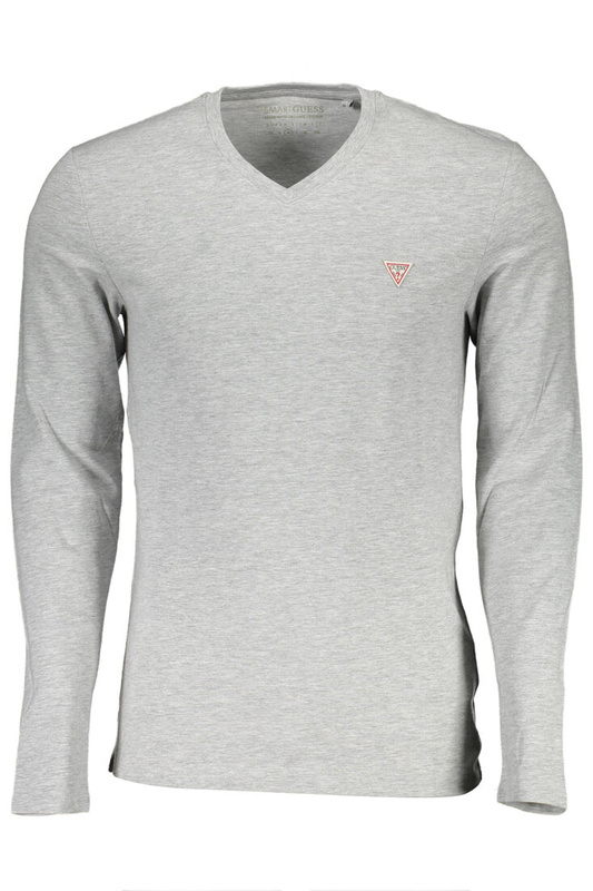 GUESS JEANS T-SHIRT Z DŁUGIM RĘKAWEM SZARY MĘSKI