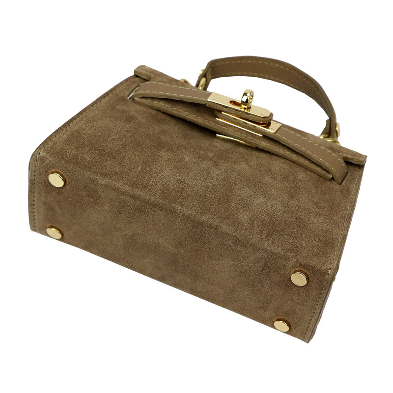 Skórzana Zamszowa damska mała listonoszka torebka na ramię z uchwytem Luka