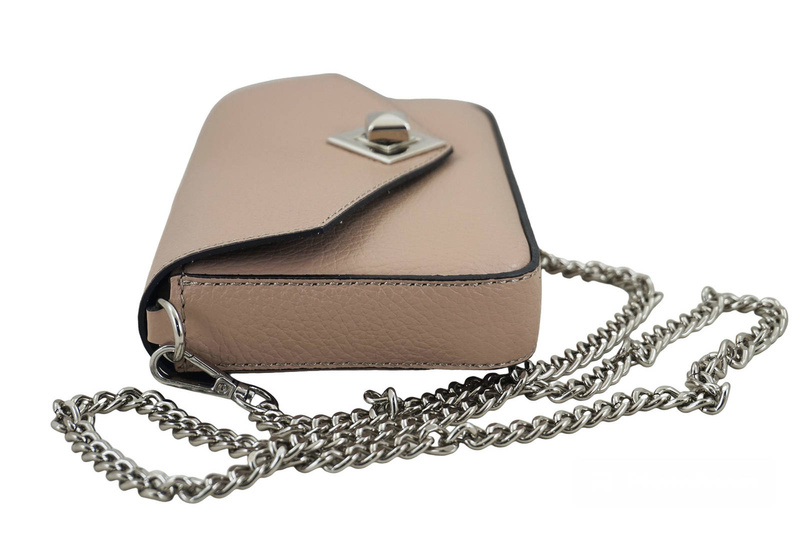 Modna torebka skórzana włoska - Różowe pudrowe