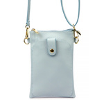 Skórzane damskie etui na telefon z paskiem zasuwane mała listonoszka Luka