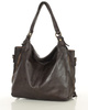 Torba skórzana wysokogatunkowa na ramię styl miejski shoulder leather bag - MARCO MAZZINI brąz caffe