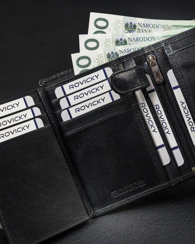 Elegancki Skórzany męski portfel Rovicky z RFID